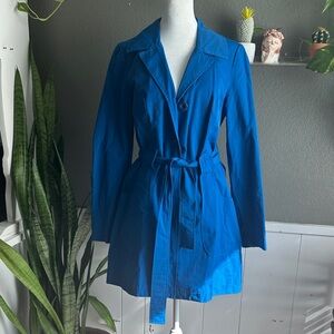 Vintage Ambition Vibrant Blue Trench Coat
